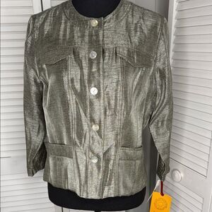 Ruby Rd. Metallic Gray Blazer